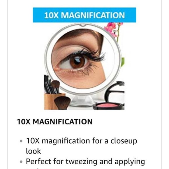 8" 10X LED lighted makeup mirror with suction cup - Picture 4 of 8